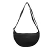 Bolso Bandolera Ligero de Nylon en Forma de Media Luna, Correa Ajustable Cruzado al Hombro con Cierre de Cremallera, Bolso Hobo Casual para Mujeres Hombres Atuendo Diario Viaje