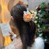 Pinza para el pelo de tela con flores artificiales, Pinza de pico de pato romántica, Accesorio artístico para el pelo de mariposa, Pinza para la raíz del pelo de primavera