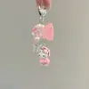 Llavero Colgante de Gato de Dibujos Animados Dulce Diseño de Nicho Lindo Femenino Rosa Colgante de Bolsa con Cuentas Cadena para Teléfono