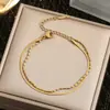Collar de Acero de Titanio Estilo Frío Transfronterizo Europeo y Americano Pulsera Explosiva de Celebridad de Internet para Mujer Joyería Sencilla de Combinación Universal sin Color para Mujer