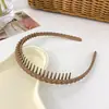 Diadema Minimalista Moderna Deslustrada Estilo Coreano Dentada Antideslizante para Lavado de Cara para Mujeres con Flequillo y Cabello Fino