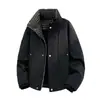 Chaqueta de Algodón con Relleno de Plumas y Cuello Alto para Hombre, Invierno, Acolchada, Engrosada, Holgada, Protección contra el Frío, Calidez, Chaqueta Tipo Pan, Ropa de Invierno para Jóvenes, Chaqueta de Algodón, Ropa de Abrigo