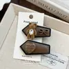 Pinza para el pelo con letra de oso flocado, corazón, clip de pinza de cocodrilo de cuero, clip lindo de lazo para flequillo, accesorios para el cabello para mujer