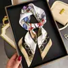 Nuevo Pañuelo de Seda Estampado de Flores de Cadena, Chal de Alta Gama, Bufanda para el Cuello con Protección Solar, Pañuelo para la Cabeza, Pañuelo para Mujer