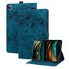 Capa de Couro Adequada para Samsung Tab S12Plus A11Plus Gato Flor de Cerejeira Fosca Desenho Animado Porta-Cartões Embossado