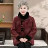 Chaqueta de Algodón Acolchada de Invierno para Abuelas de Mediana Edad y Mayores, Chaqueta de Algodón Acolchada para Madres Nuevas, Forrada de Polar y Engrosada, Nueva Chaqueta de Algodón Acolchada Cálida Estilo Chinoiserie para Personas Mayores