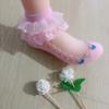Calcetines de Encaje para Niñas Niños Cristal Ultra-delgados Princesa Baile Doble Capa Rayados Seda de Hielo Transparentes Sin Hueso Sin Costuras Transpirables Planos