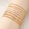Joias Boêmia Minimalista Transfronteiriças Europeias e Americanas Conjunto Feminino de Corrente de Metal 13 Peças Corrente Multicamadas Pulseira Simples