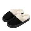 Chinelos de algodão camurçado, design unissex, adequados para outono e inverno, com sola grossa, antiderrapantes, para uso interno no escritório ou em casa