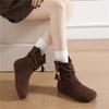 Botines Retro para Mujer con Aumento Oculto de Altura, Nuevo Estilo Otoño e Invierno 2026, Botas Martin Vaqueras, Botines de Punta Redonda, Botas Holgadas Estilo Birkenstock