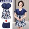 Nova chegada maiô feminino mãe de meia-idade e idosa moda estampado conservador barriga capa emagrecimento primavera termal maiô de praia
