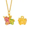 Accesorios para bricolaje de la tienda Puzuo Gold: Colgante de Unicornio Chapado en Oro, Colgante Atractor de Dinero, Dijes de Pulsera de Caballo del Zodiaco
