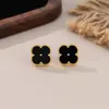 Aretes de Concha de Trébol de Cuatro Hojas para Mujer, Lujo Accesible, Modernos Estilo Nuevo 2025, Aretes Sencillos y de Alta Gama, Regalos para Novias