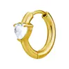Exquisito pendiente con hebilla de acero de titanio de gran venta transfronteriza, nuevo y moderno pendiente de diamante, temperamento femenino, estilo coreano, simple y amoroso.