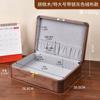 Soporte para tarjetas caja de almacenamiento de certificados de pasaporte certificado de matrimonio registro familiar certificado importante caja de almacenamiento de joyas caja vacía de escritorio madera maciza