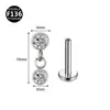 Novo piercing lábio unha 0,9 dentes F136 liga de titânio lua raio cone piercing lábio piercing orelha tragus zircônia 5A