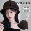 Chapéu de Pescador Retro Japonês com Laço de Veludo para Mulheres Outono Versátil Afina o Rosto Dobrável Quente Chapéu Balde