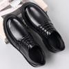 Zapatos de Hombre Cuero Genuino Zapatos con Cordones Formal de Negocios Punta Ancha Suela Gruesa Punta Redonda Caña Baja Cuero Vacuno de Primera Capa Zapatos de Cuero Casuales