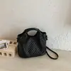Bolsa Cubo Tejida a Mano con Patrón Nuevo Estilo Verano Shuai Mijia, Bolso Cruzado de Nicho Estilo Francés para Mujer