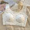 Ropa interior sin costuras sexy floral de nailon de verano para mujer, Sujetador tipo chaleco suave de recogida lateral en el pecho, Estilo delgado