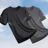 Camiseta de Verano de Seda de Hielo para Hombre Camiseta Holgada de Manga Corta con Cuello Redondo para Hombre Talla Grande Sencilla Versátil de Secado Rápido