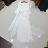 Vestido Longo Sexy de Alça Única Franzido Emagrecedor com Fita de Design de Nicho Europeu, Americano e Australiano Nanyou