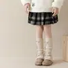 Zapatos y calcetines para niñas, con diseño de lazo y volantes, engrosados para abrigar en otoño e invierno, con estampado de rosas retro, adecuados para niños y bebés