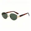 Óculos de Sol Metal Oval Novo Estilo, Óculos de Sol Pequenos Marrons Fashion, Estilo Retro Old Money, Óculos de Sol de Alta Qualidade