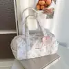 Colgante de Corazón Floral Pequeño Suave Bolso de Mano de Gran Capacidad Bolso de Mano Portátil Bolso de Viaje Bolso de Almacenamiento Portátil para Exteriores