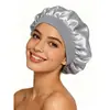 Gorro de dormir de satén de seda artificial de ala ancha transfronterizo de Amazon para hombres y mujeres, gorro de cuidado del cabello y belleza posparto, gorro de ducha elástico a la moda