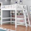 Cama alta de madera maciza con sábanas entrelazadas, litera superior e inferior, cama para niños adultos de apartamento pequeño y combinación con mesa inferior, cama alta y baja