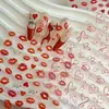 Pegatinas para Uñas 2025 Labios Rojo Fuego Día de San Valentín Chino Venta al por Mayor Relieve Decoración Tridimensional Impresión de Labios Puro Deseo Autoadhesivo