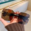Gafas de Sol de Lujo Estilo Borde Cortado Sin Marco Modelo 2026 para Mujer, Gafas de Sol de Gama Alta, Gafas de Sol al por Mayor para Transmisiones en Vivo de Tiktok