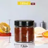 Frasco de Vidrio Sellado de Lado Recto con Tapa Alta, Frasco para Salsa de Chile, Frasco para Mermelada, Frasco de Vidrio para Pera en Almíbar, Frasco Redondo para Miel