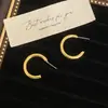 Brincos Estilosos Europeus e Americanos Exagerados em Forma de C, Textura Retrô, Multicamadas, Tendência e Modernos para Mulheres