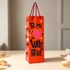 Bolsa de Vinho Popular para o Dia dos Namorados, Bolsa Tote para Uma Garrafa de Vinho, Saco de Papel, Bolsa de Presente em Formato de Coração, Papel Cartão Branco