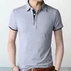 Camiseta de manga corta para hombre, polo de moda de verano, camiseta informal de media manga con solapa, color base para hombre
