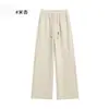 Otoño 2026 Nuevo Color Sólido Cintura Elástica Pierna Recta Casual Pantalones de Pierna Ancha Mujer Simple Clásico Versátil Casual Pantalones de Pierna Ancha