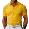 Camisa Polo de Manga Corta para Hombre Amazon Camiseta de Verano Talla Grande Europea y Americana Cuello Campana Botones Ajuste Delgado Tejido Gofrado Camiseta para Hombre