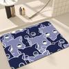Alfombra de Piso de Barro de Diatomeas de Gato Negro Linda de Dibujos Animados para Baño Inodoro Absorbente de Agua Antideslizante Resistente a la Suciedad Inodora Fácil de Cuidar