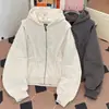 Sudadera tipo cárdigan Cleanfit para hombre, Otoño e Invierno, Estilo Americano Oversize Desestructurado con Capucha, Holgada de Peso Pesado, Marca de Tendencia