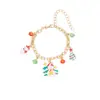 Aliexpress Navidad Transfronteriza Pulsera Nueva Lindo Dibujo Animado Muñeco de Nieve Copo de Nieve Colgante de Papá Noel Pulsera para Niñas