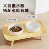 Cuenco Cerámico Doble Original para Gato, Cuenco para Mascota con Protección para el Cuello y Diseño Antiderrames, Cuenco de Comida y Agua, Alfombrilla para Mascota, Cambio de Color Personalizable