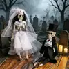 Decorações de Halloween Transfronteiriças Novo Crânio Pequeno Pingente Noivo e Noiva Horror Arranjo de Atmosfera Props