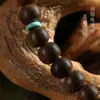 Original Feito à Mão Estilo Chinês Fragrância Elegante Verde Yingge Contas Budistas de Agarwood Turquesa Flor de Pêssego Feminino Versátil Pulseira