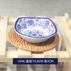 Plato con forma de imitación de porcelana de melamina azul y blanco clásico tazón de arroz cuchara taza plato redondo de compartimento para vajilla comercial de melamina