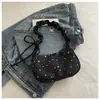 Bolso Plegado Dulce y Elegante con Gran Capacidad, Moderno y Único, Adecuado para el Viaje Diario, Tela con Estampado de Estrellas, Bolso tipo Bollo de Hombro Único