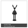 Decoración de conejo de orejas largas blanco y negro moderno simple, linda escultura de conejo sentado, decoración para sala de estar, mueble de TV, hogar
