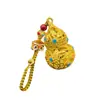 Chaveiro de Metal Estilo Chinês com Design Vazado de Cabaça, Acessório Decorativo Auspicioso e de Boa Sorte para Chaveiro de Carro