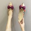 Zapatos de una sola capa para mujer 2023 Llegada de verano Nuevos Zapatos Versátiles Zapatos Planos Puntiagudos Boca Baja con Lazo Fondo Suave Zapatos Tipo Mocasín Florales